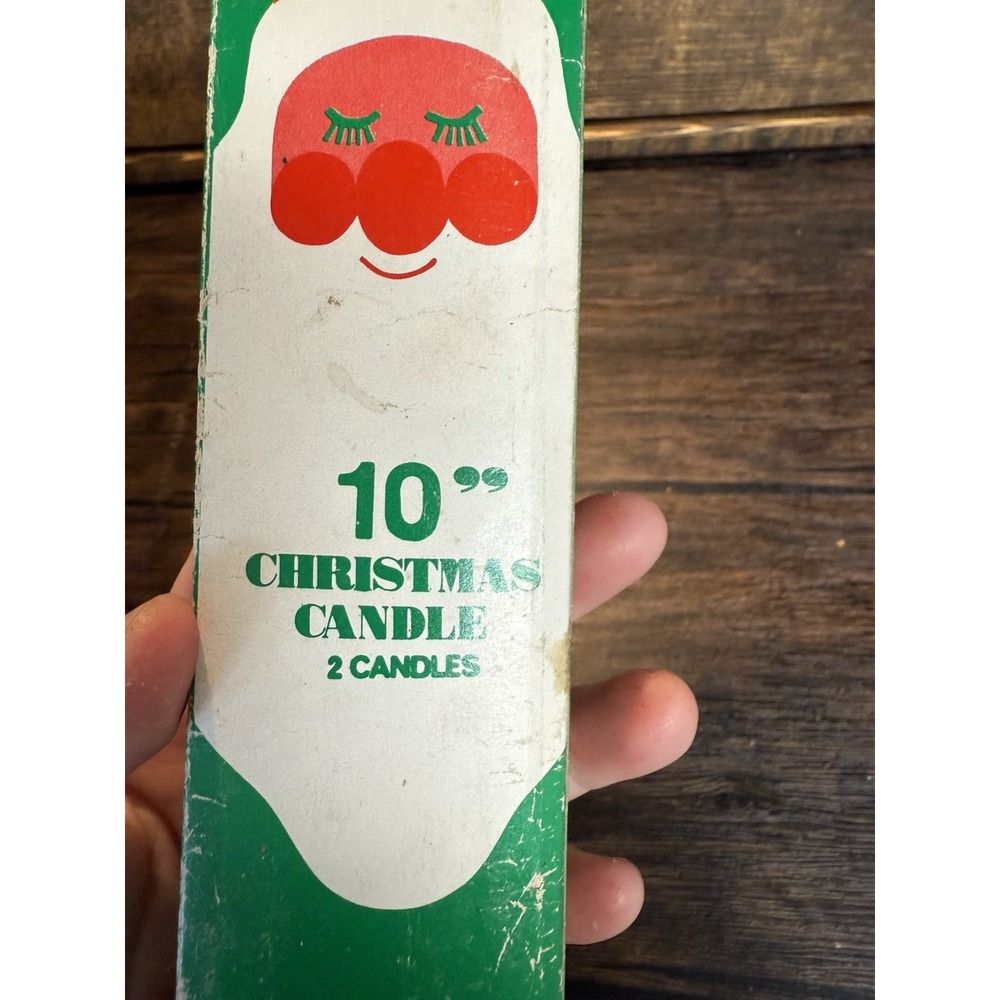 Vintage Christmas Candle Lot – JOY Block, 10" Tapers, Pinecone Candles - Picture 12 of 13